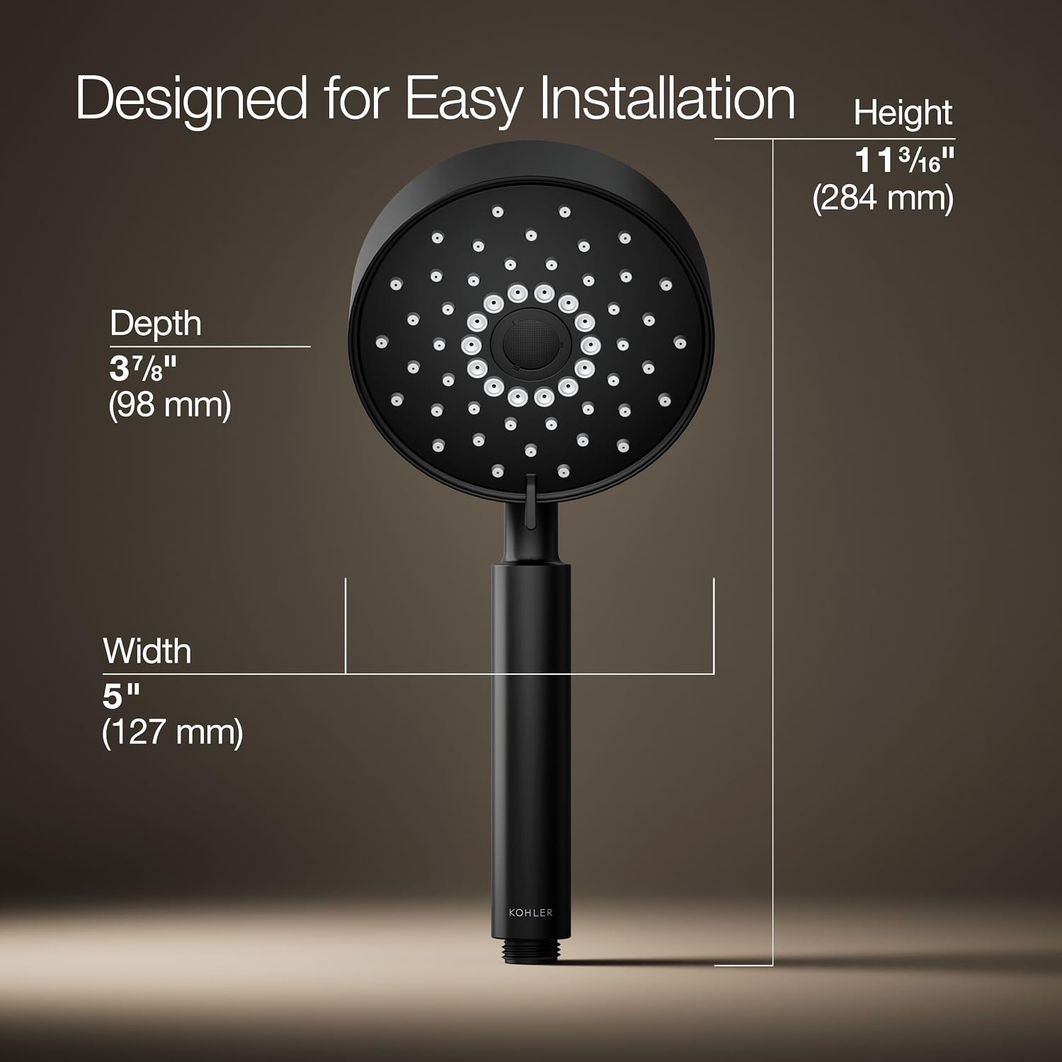 Kohler 22166-G-BL Purist® Four-function handshower, 1.75 gpm, Matte Black