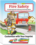 ZOCO – Fire Safety for Kids – Custom Promotional Firefighter Coloring Books (250 Bulk Pack, with Crayons) – Fire Prevention Week Items – Add Your Imprint to the Front Cover