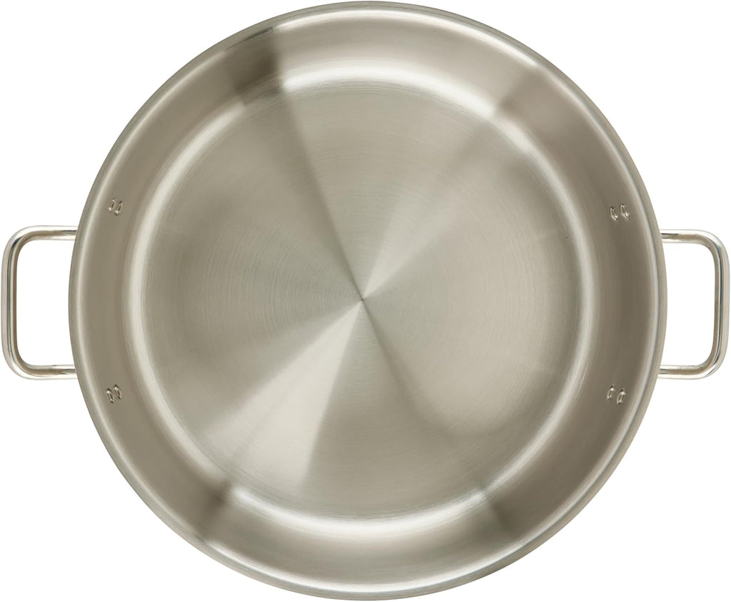 Winco Commercial-Grade Stainless Steel Brazier with Lid, 20 Quart