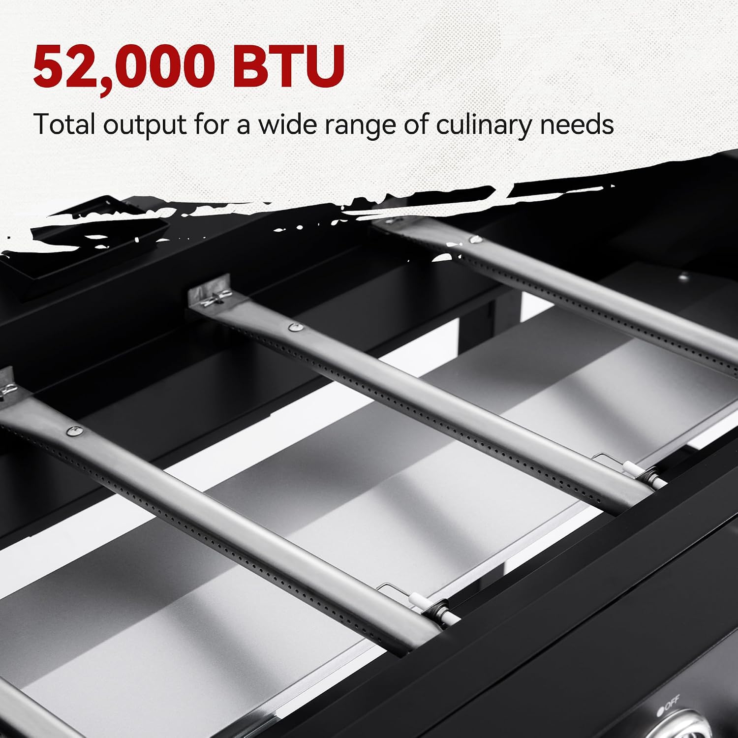 Royal Gourmet GB4001B 4 Burner Propane Gas Griddle with Foldable Side Tables, 35-Inch Flat Top Griddle with 52,000 BTUs Output for Outdoor Cooking like Camping or Tailgating, Black