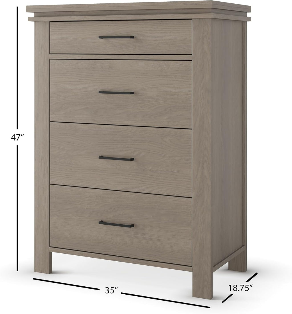 Child Craft Denman Crib, Dresser and Chest Nursery Set, 3-Piece, Includes 4-in-1 Convertible Crib, Dresser and Chest, Grows with Your Baby (Crescent Gray)