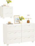 Anbuy Bedroom Sets Begie Sets 2 Pieces, Scalloped Combo 2 Pieces