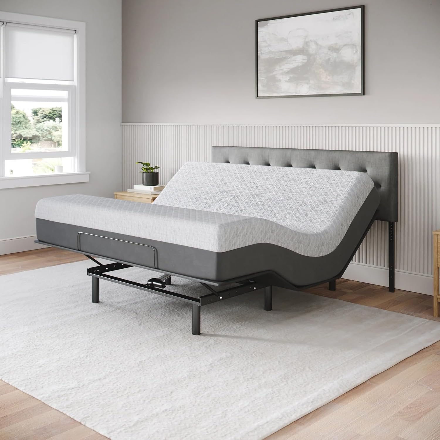 Celestial Sleep Aurora Adjustable Bed Base (Frame) + 10 inch Gel Memory Foam Mattress (Medium), Easy Assembly, Head and Foot Lift, Zero Gravity, Memory Positions, CertiPUR-US Bed - King
