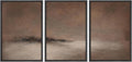 SIGNWIN Framed Canvas Print Wall Art Set Misty Brown Horizon Minimal Abstract Landscape in Warm Earth Tones Illustrations Modern Art Decorative for Living Room, Bedroom, Office - 24'x36'x3 Black
