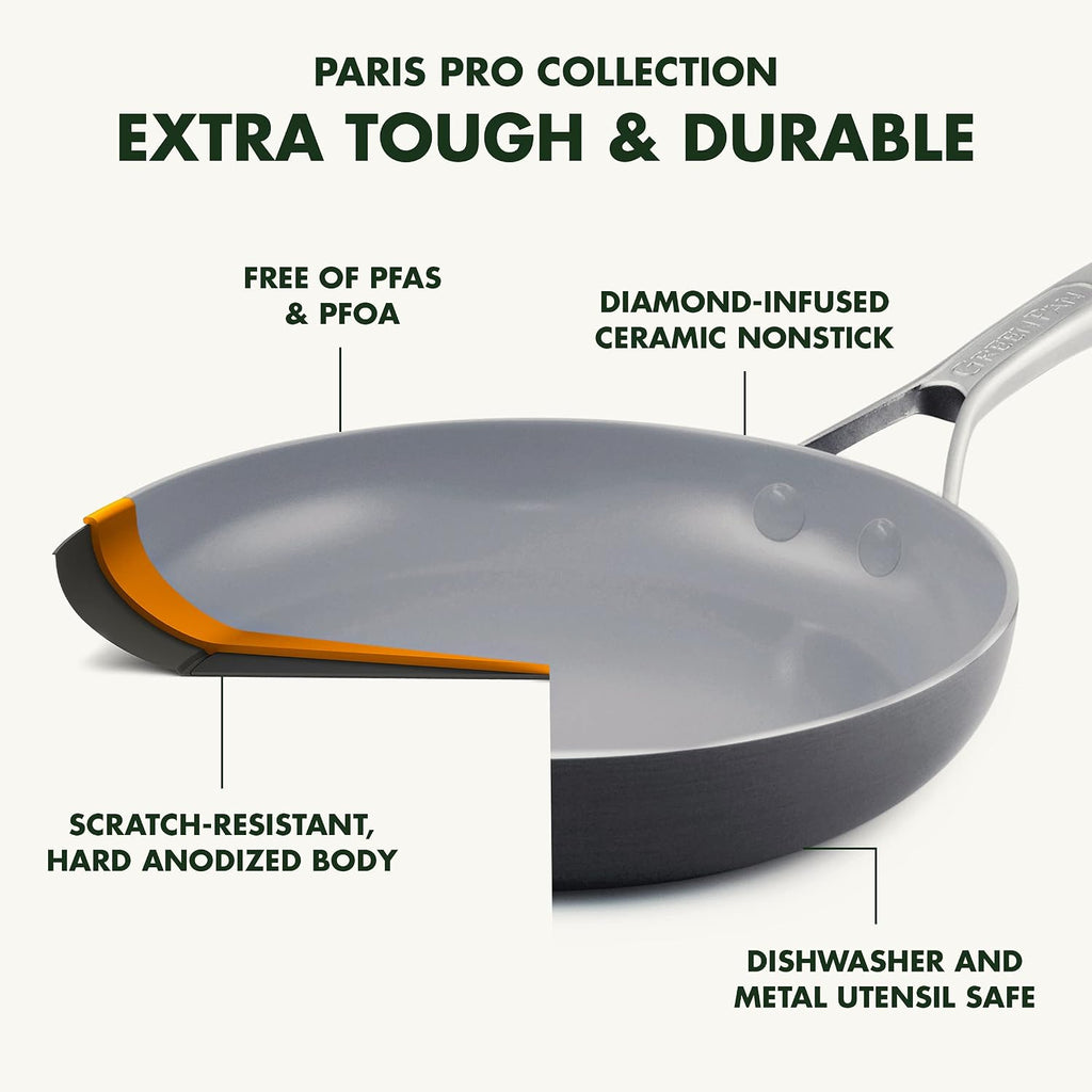 GreenPan 18'x11' Double Burner Griddle & 11' Square Grill Pan Bundle, Healthy Ceramic Nonstick, PFAS-Free