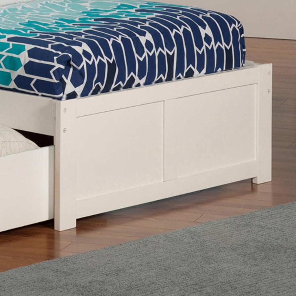 AFI Concord Twin XL Size Platform Bed with Footboard & Storage Drawers in White