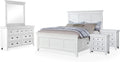 Furniture of America Zinnia Transitional Storage Wood 5-Piece Bedroom Set, Bed, Dresser, Mirror and 2 Nightstands, Twin, White