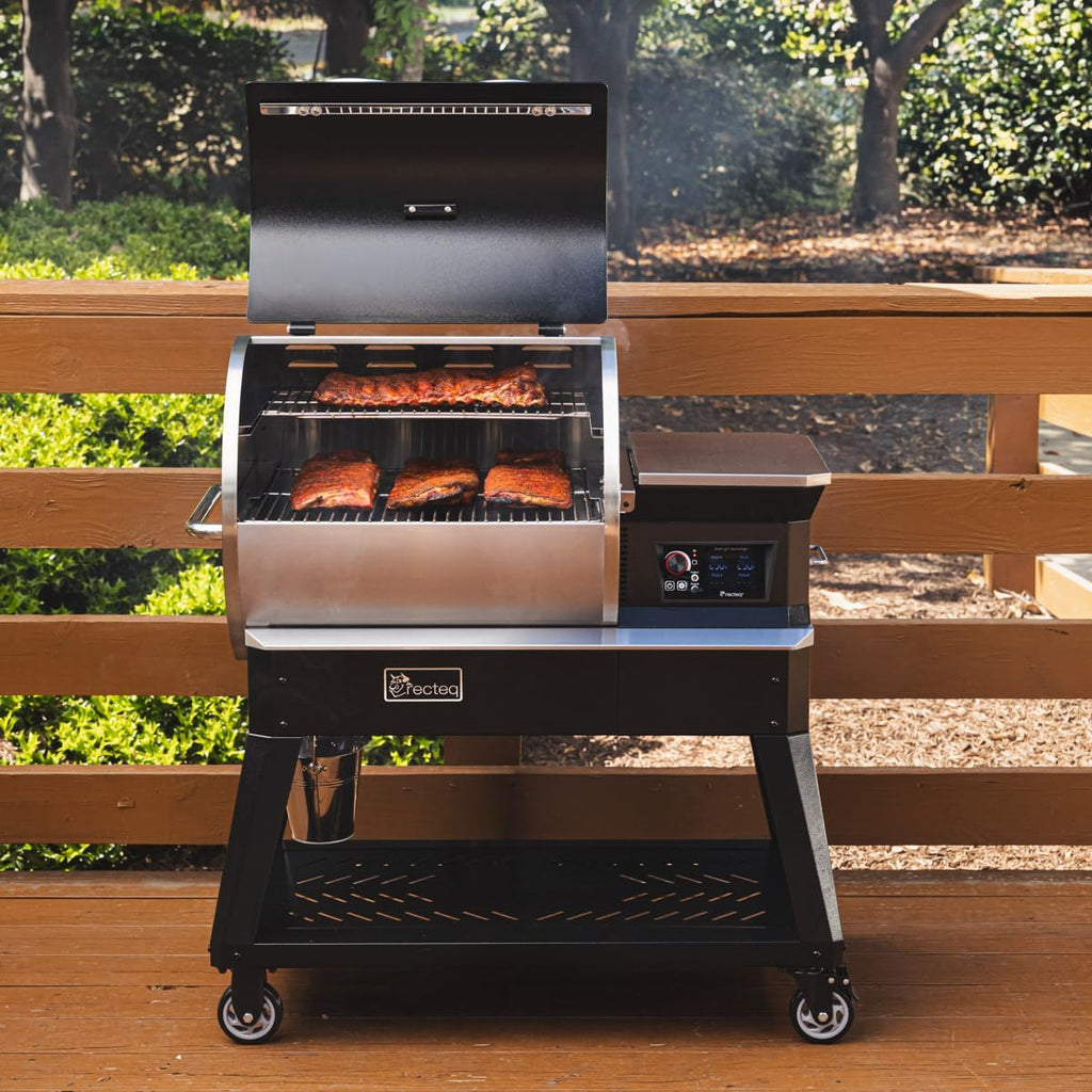 recteq Patio Legend 600 Pellet Smoker, Pellet Grill with Wifi & App Connectivity, Outdoor Smokers Grills, Wood Pellet Grills, Temp Range 180° to 700+°, Smoker Grill + Grilling Basics Bundle