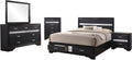 Coaster Home Furnishings Miranda Contemporary 5-Piece Bedroom Set Queen Size Storage Panel Bed Frame 50-inch Headboard Black 206361Q-S5