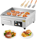 Commercial Electric Griddle, Stainless Steel Flat Top Grill With 2 Shovels, 2 Brushes, Countertop BBQ Grill Teppanyaki Griddle for Home Restaurant