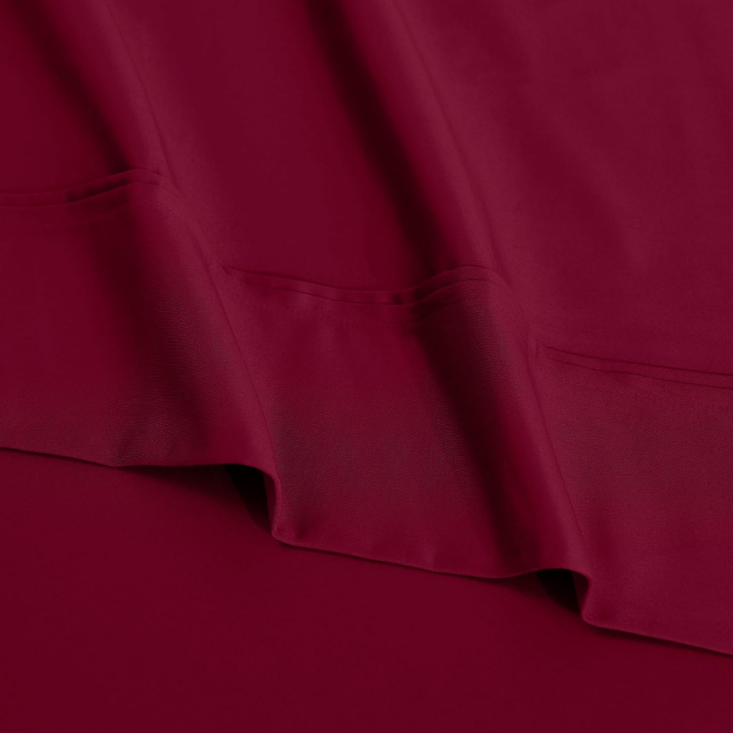 Superior 1200 Thread Count Egyptian Cotton Sheet Set, Bedroom Sheets, Modern Home Essentials, Luxury Bedding, 1 Elastic Deep Pocket Fitted Bed Sheet, 1 Flat Sheet, 2 Pillowcases, King, Burgundy