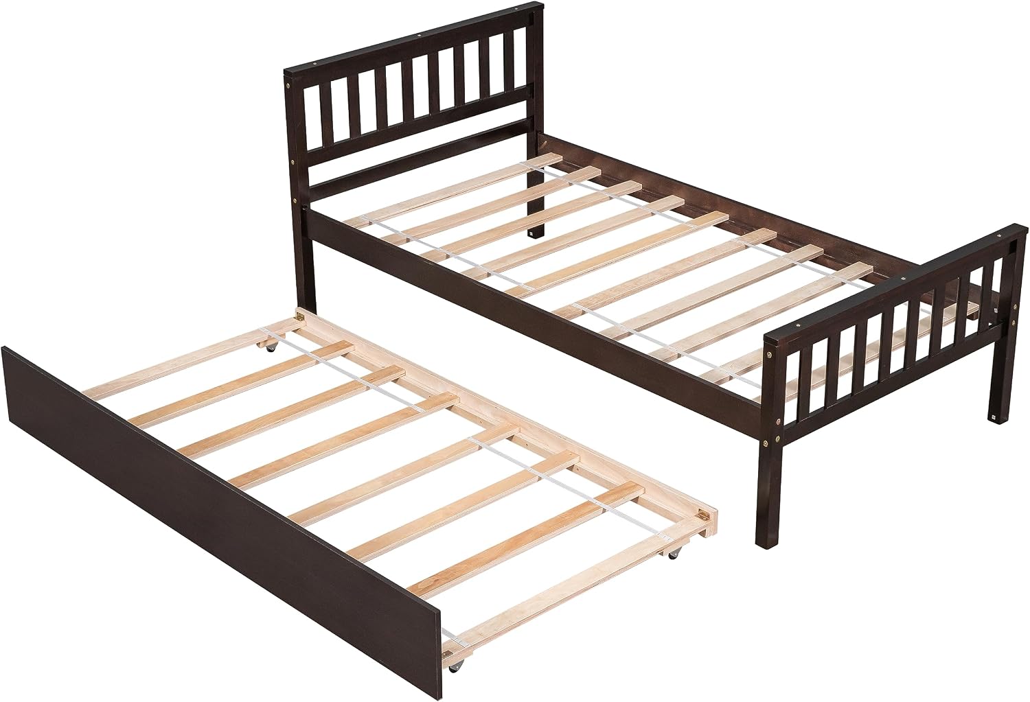 Bellemave Twin Kids Bed with Storage Twin Trundle, Wood Daybed for Kids, Adults, Espresso
