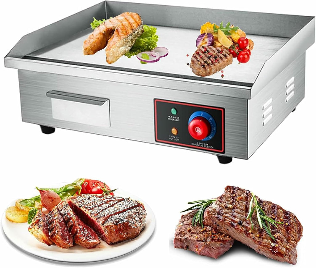 Commercial Griddle 21' Commercial Electric Griddle 3000W Non-Stick Countertop Flat Top Griddle Hot Plate BBQ,