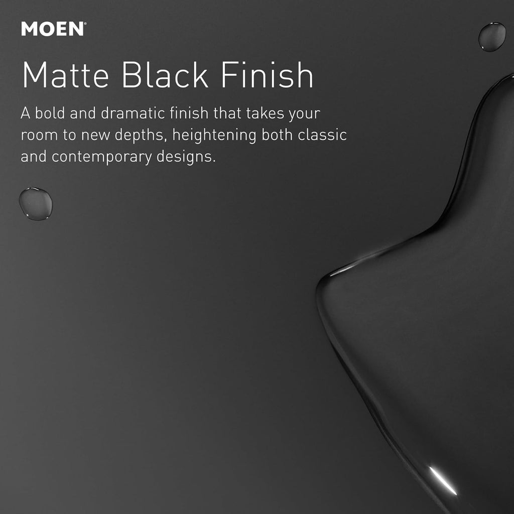 Moen Voss Matte Black Two-Handle Widespread Bathroom Faucet Trim Kit, Valve Included, TV6905BL