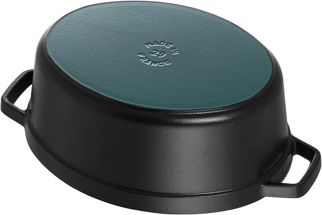 Staub Cast Iron 1-qt Oval Cocotte - Matte Black