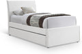 Meridian Furniture B1261Cream-T Myles Collection Modern | Contemporary Twin Trundle Bed with Soft Cream Durable Linen Textured Fabric, 41.5' W x 85' D x 44.5' H, Cream, Twin