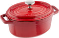 staub La Cocotte Oval 40511-498 Pico Cocotte Oval Cherry, 6.7 inches (17 cm), Small, Both Handed Casting, Enameled Pot, Induction Compatible, Japanese Authentic Product
