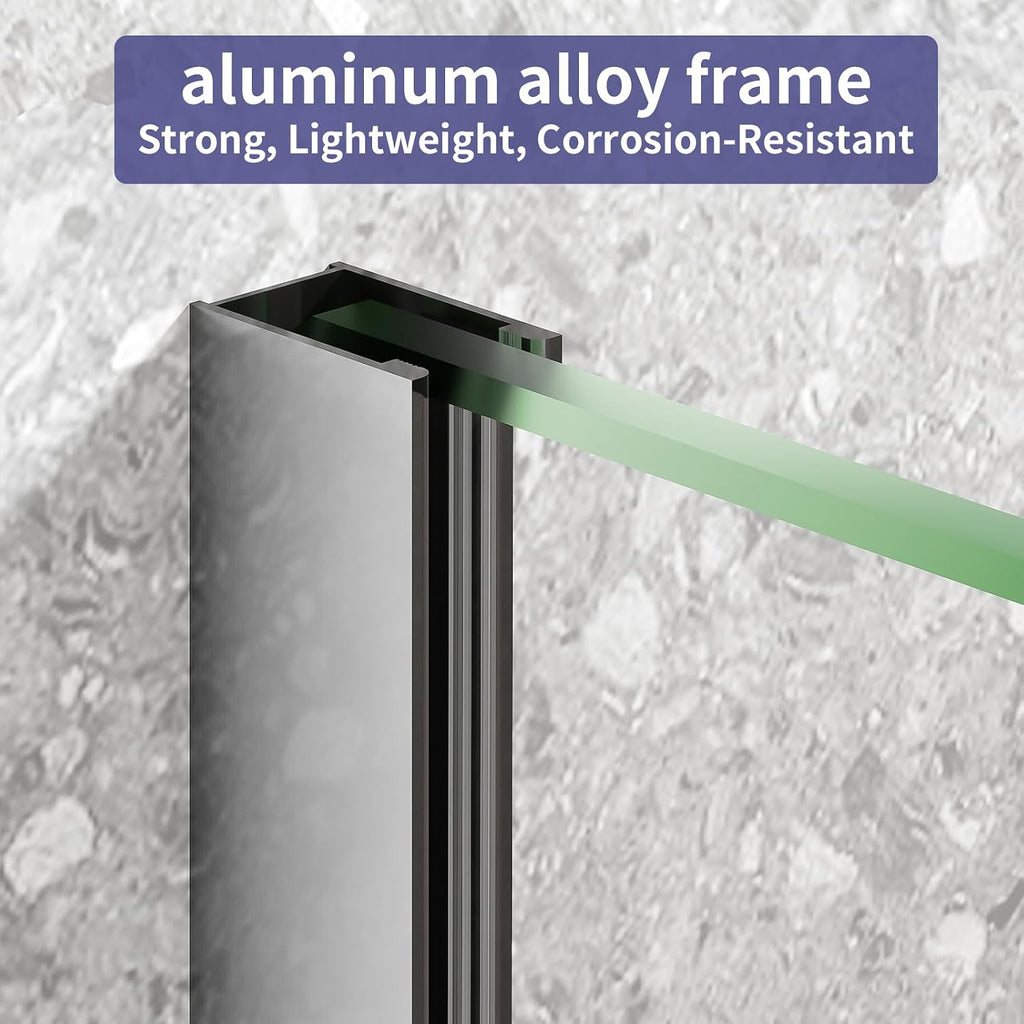 Dimaris Frameless Shower Door, 30W x 76H inches, 5/16 inch Clear Tempered Glass Panel, Chrome, Shower Screen, Walk in Shower, Nano Coating