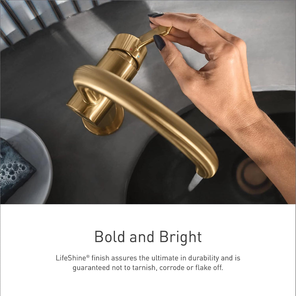 Moen Voss Brushed Gold Contemporary Two-Handle Widespread Bathroom Sink Faucet Trim Kit, Valve Included, TV6905BG
