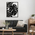 SIGNLEADER Metal Wall Art Decor Botanical Leaf Minimalist Modern Wall Sculpture Hangings Home Decoration for Living Room, Bedroom, Bathroom, Kitchen, Outdoor - 36' Black
