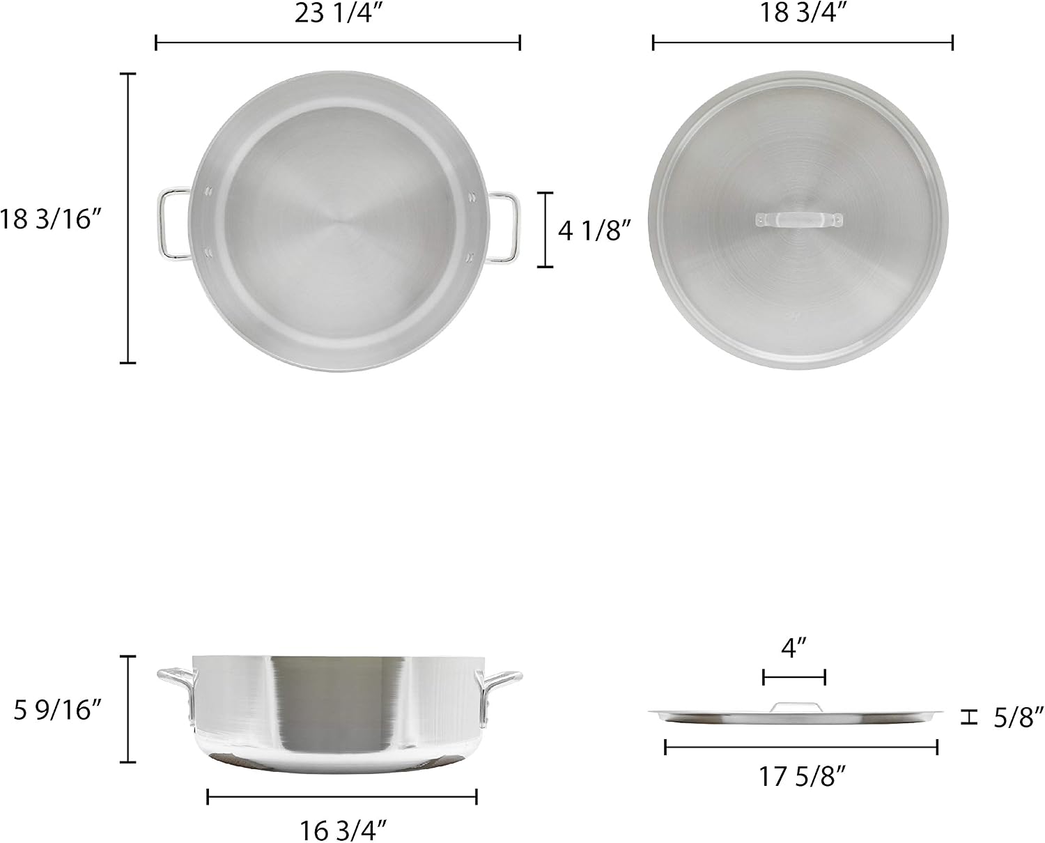 Thunder Group ALSKBP005 Brazier Pot 24 Quart Capacity With Cover