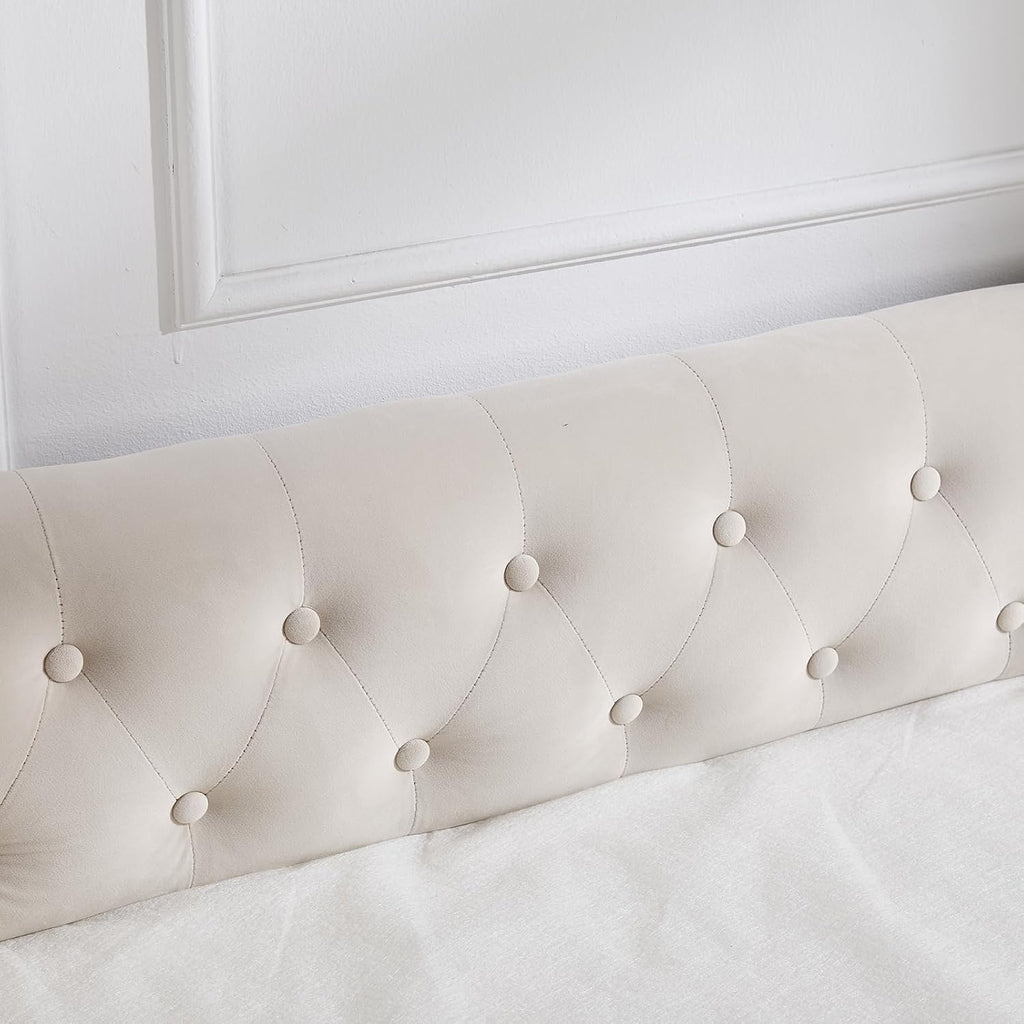 Twin to King Daybed with Trundle, USB Ports Soft Upholstered Daybed with Pop Up Trundle Bed Twin, Modern Extendable Day Bed Frame for Girls Bedroom Living Room Guest Room Small Places Champagne Beige