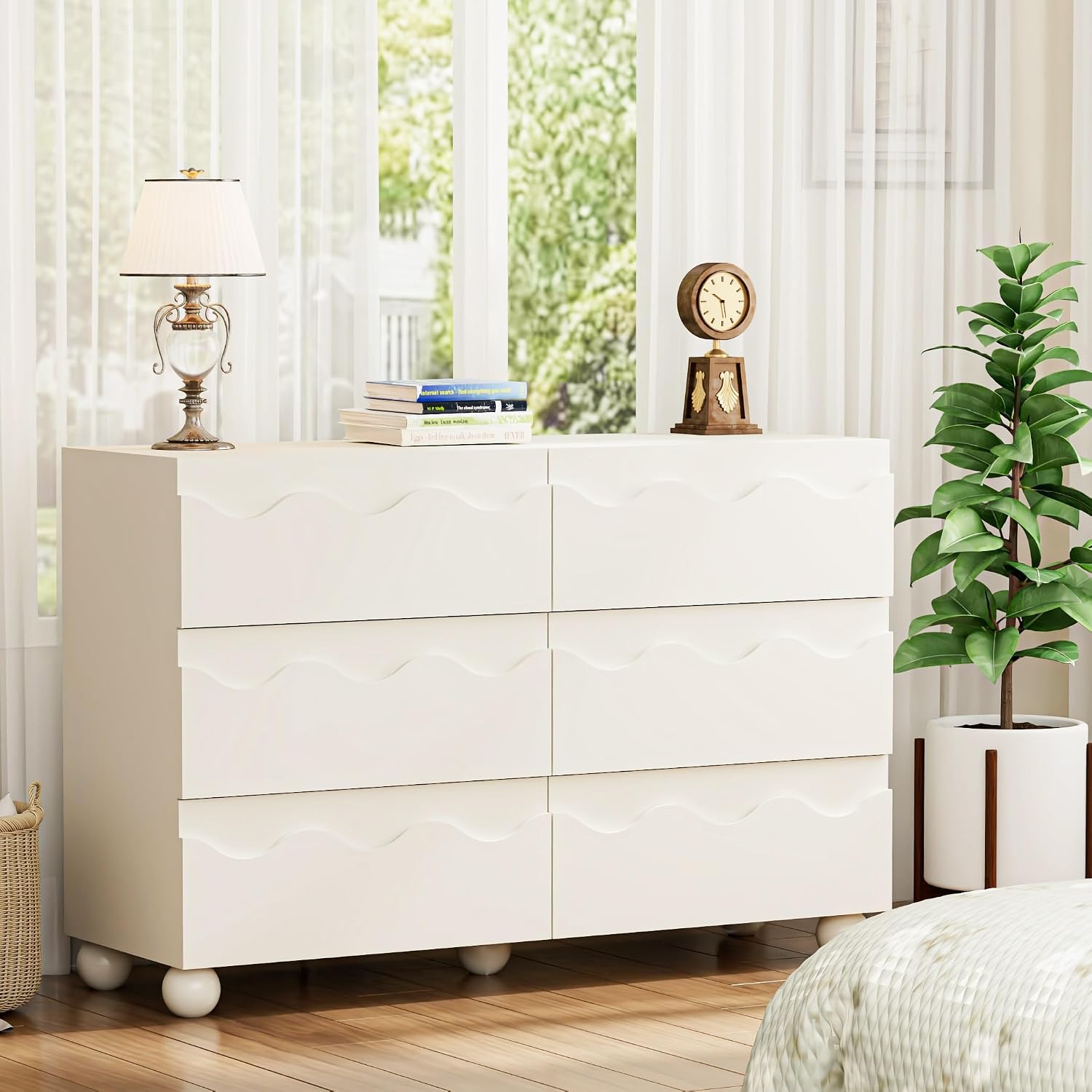 Anbuy Bedroom Sets Begie Sets 2 Pieces, Scalloped Combo 2 Pieces
