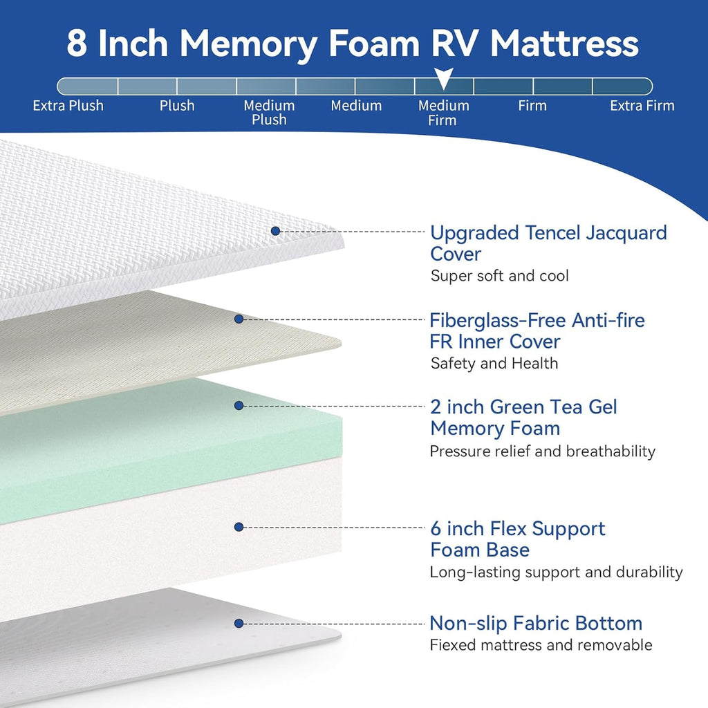 Queen Size Adjustable Bed Frame,8 Inch Gel Memory Foam Mattress, Adjustable Bed Base with Adjustable leg height,Separate Head/Foot Lift, Anti-Snore/Zero Gravity,Easy Assembly,Smart Electric Beds