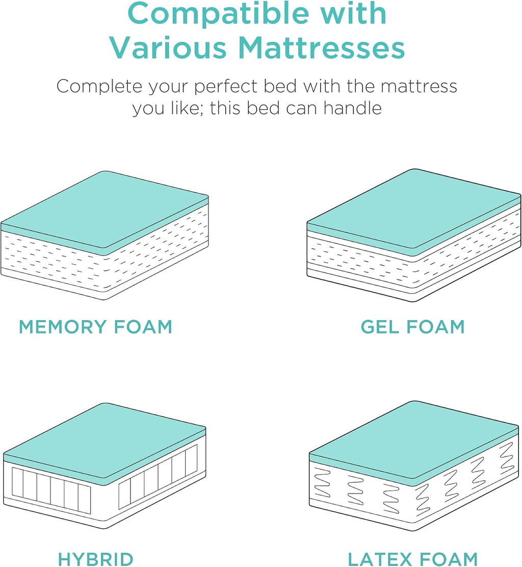 Best Choice Products Ergonomic Queen Size Adjustable Bed Frame, Electric Base w/Wireless Remote Control, Nightlight, Massager, 2 USB Ports
