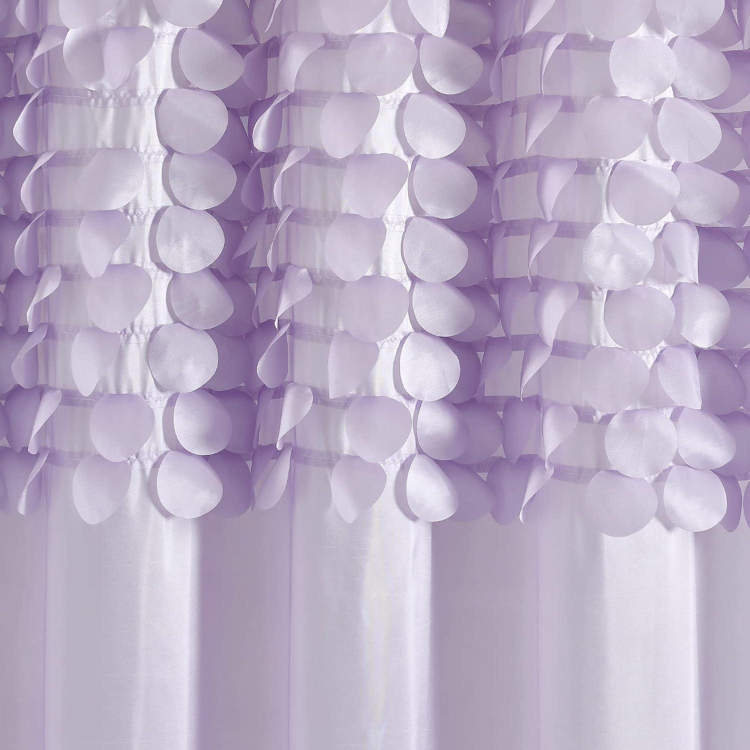Lush Decor Lillian Shower Curtain, 72' x 72', Lilac (Pack of 6)