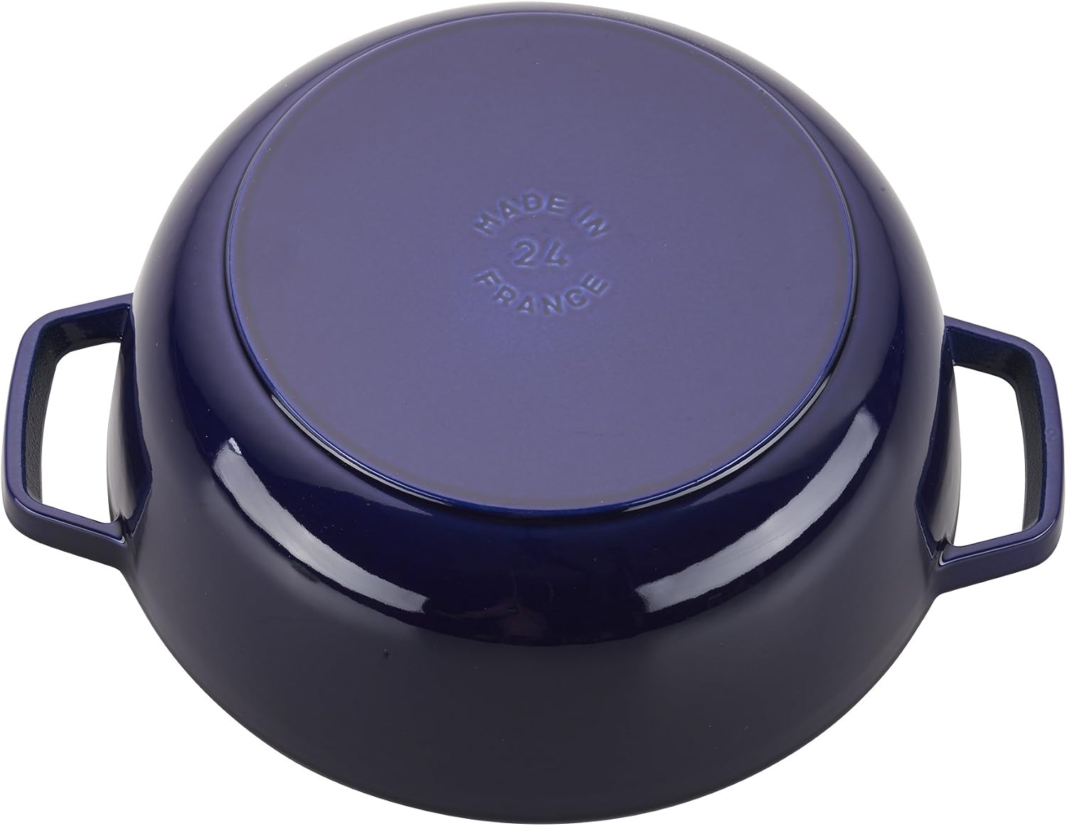 Staub Cast Iron 3.75-qt Essential French Oven Rooster - Dark Blue, Made in France