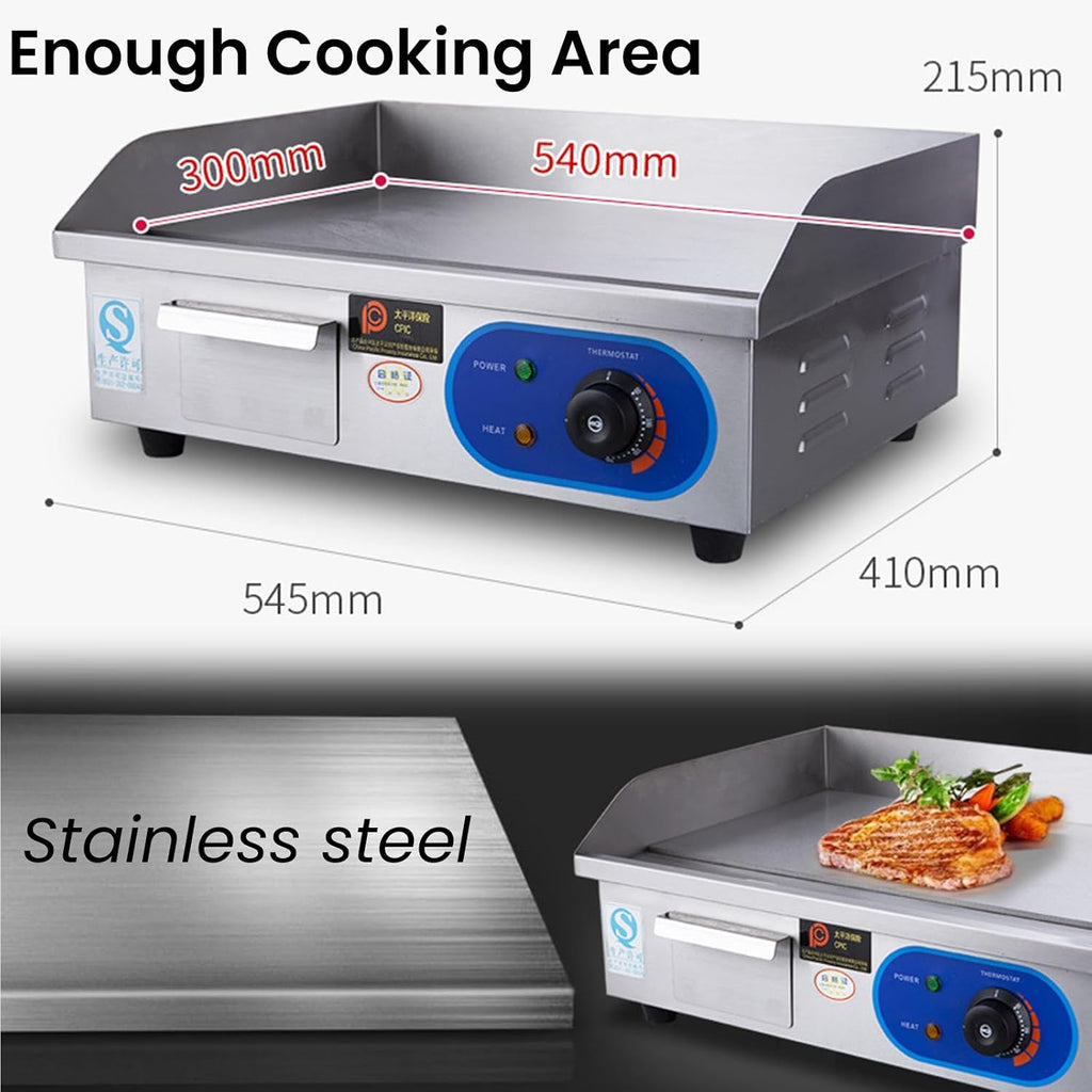 21' Commercial Electric Griddle, Electric Flat Top Grill, 3000W Countertop Griddle with Shovels and Brushes for Restaurant Teppanyaki Kitchens