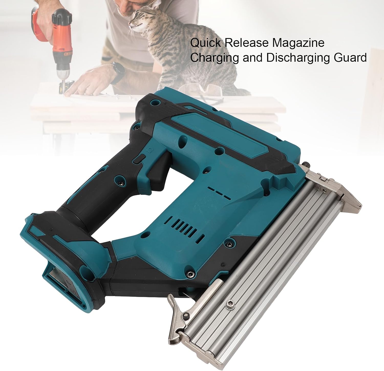 18V Cordless BL1850 Battery Powered Nail Gun with Depth Adjustment Impact Drive Technology for Woodworking DIY Compatible with B Series 18V Li Batteries