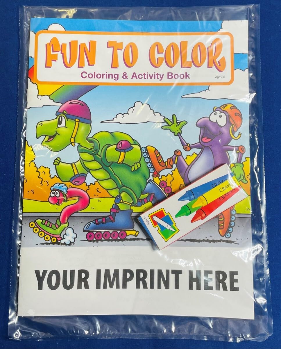 ZOCO – Fun to Color - Custom Coloring & Activity Books for Kids Ages 3+ (250 Bulk Pack, With Crayons) – Summer Party Favors, Goodie Bag Fillers, Games & Puzzles