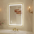 20'x 28' Gold Framed LED Mirrors for Bathroom, Wall Mounted Lighted Bathroom Vanity Mirror, Front and Backlight, Stepless Dimmable, 3 Colors, Anti-Fog, Memory, Smart Touch Button