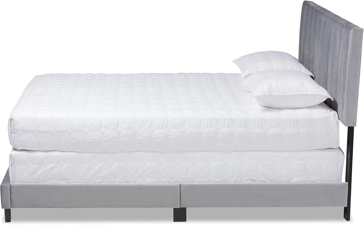 Baxton Studio Beds (Box Spring Required), Full, Grey/Black