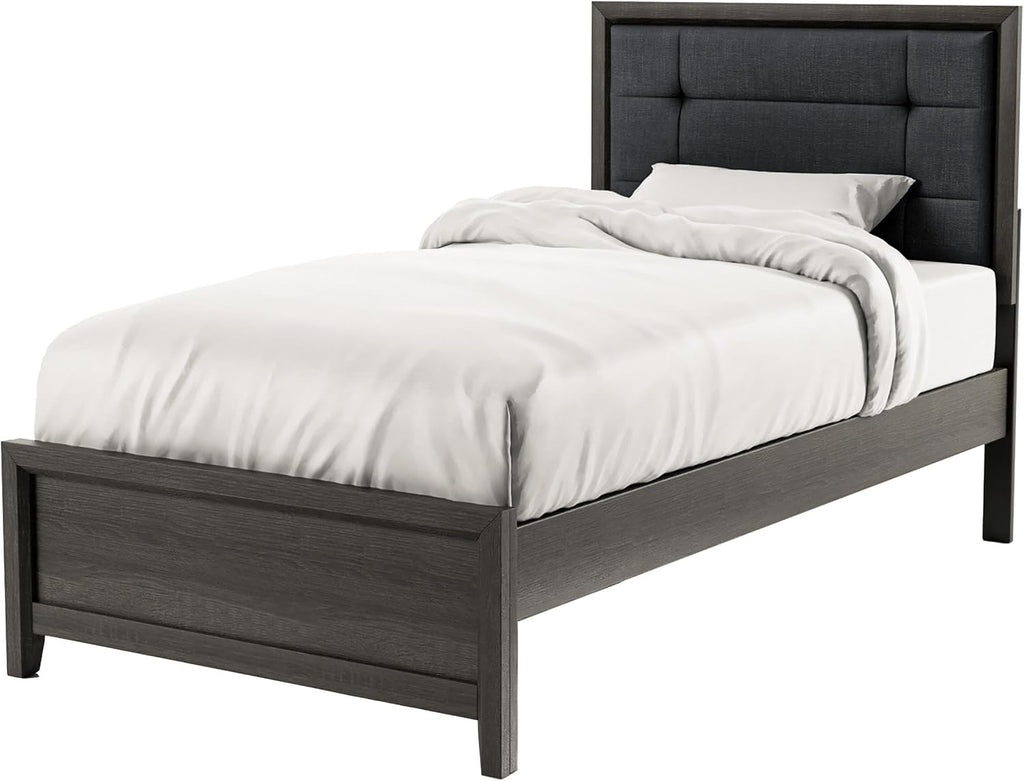 Furniture of America Livorn 3-Piece Gray Wood Bedroom Set - Twin + 2 Nightstands