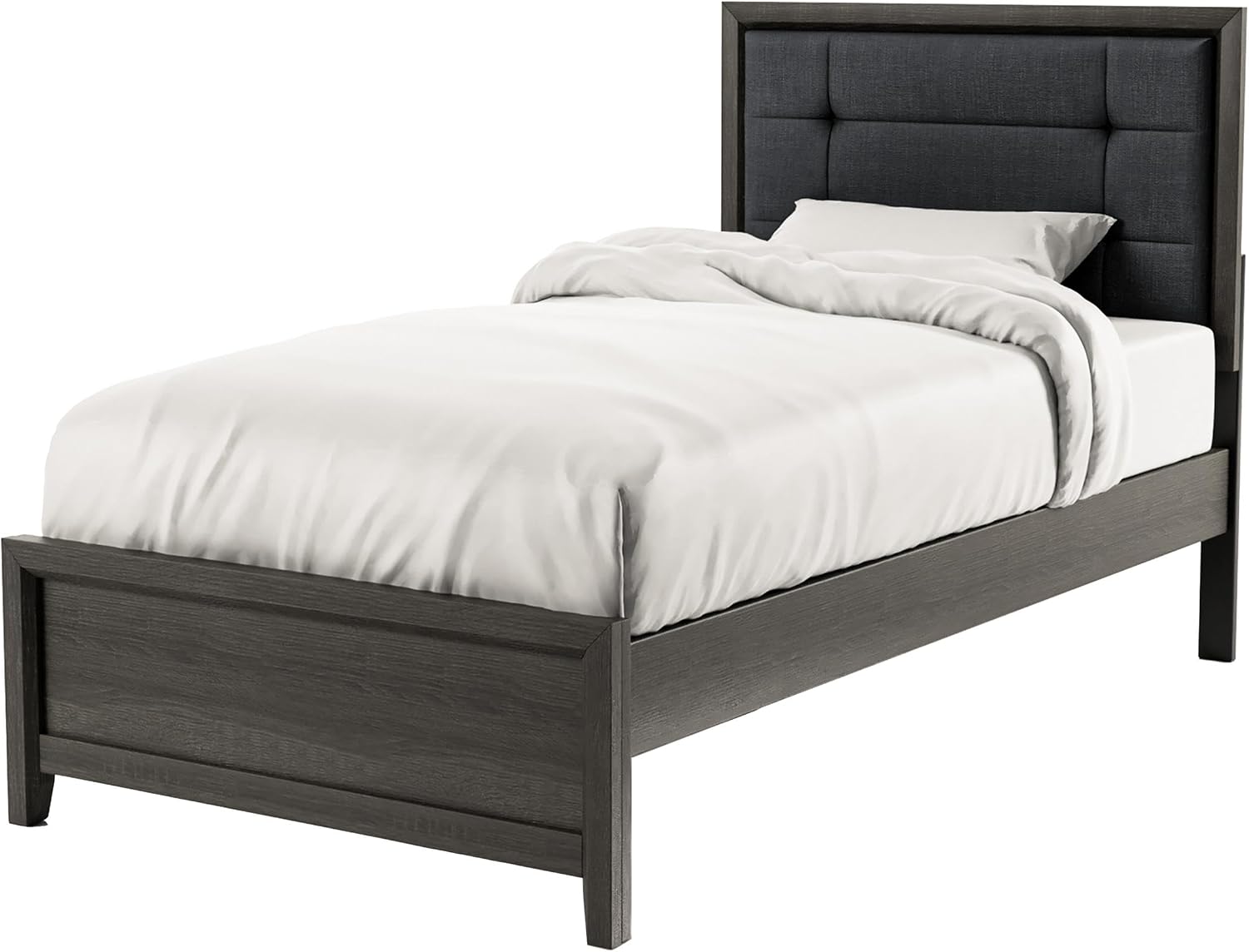 Furniture of America Livorn 3-Piece Gray Wood Bedroom Set - Twin + 2 Nightstands