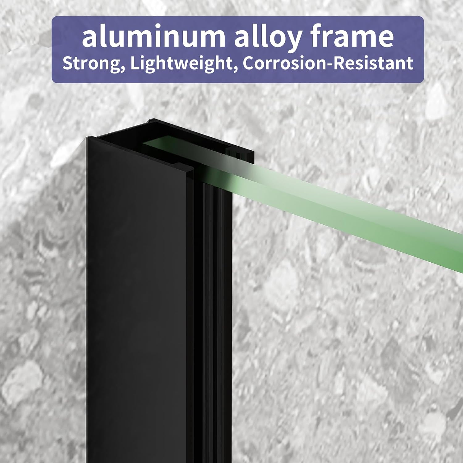 Dimaris Frameless Shower Door, 30W x 76H inches, 5/16 inch Clear Tempered Glass Panel, Matte Black, Shower Screen, Walk in Shower, Nano Coating