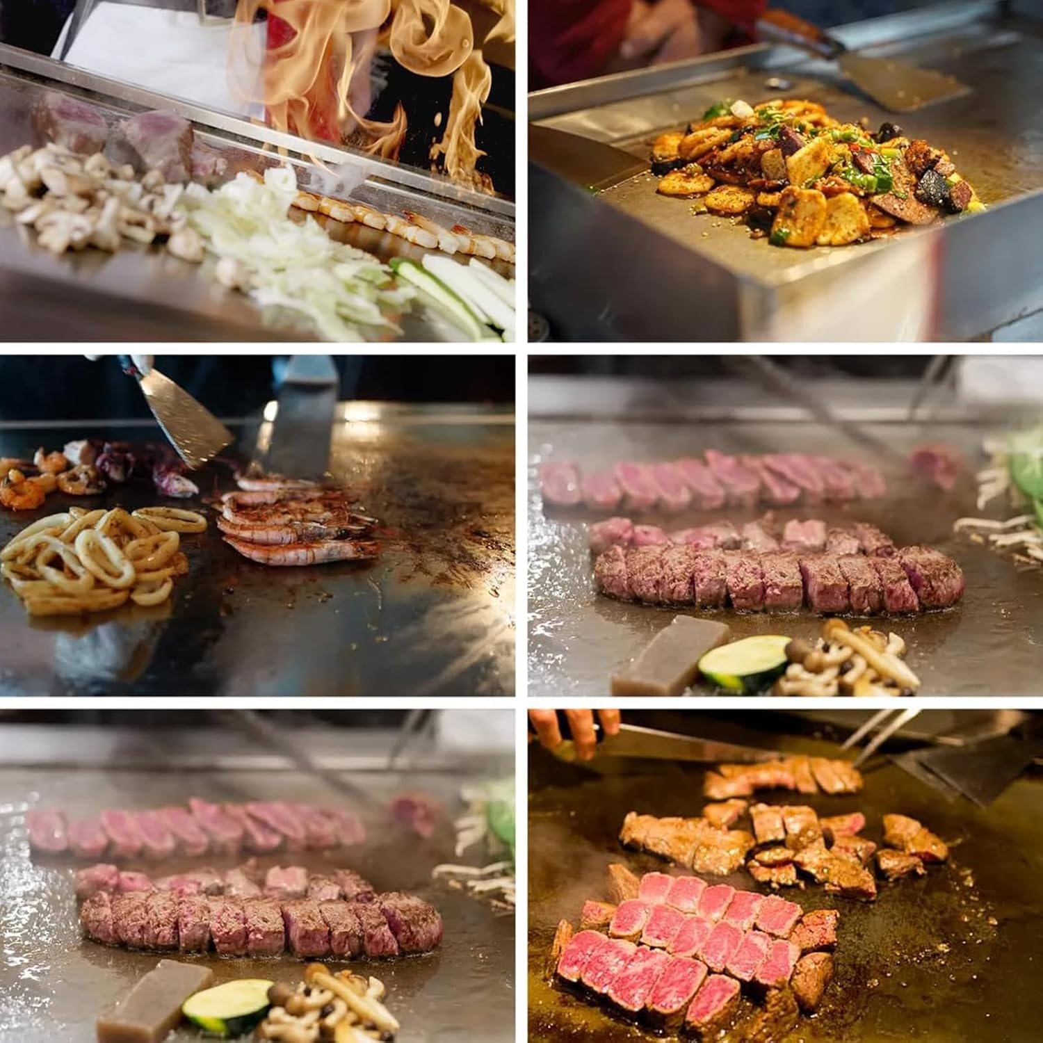 24' Commercial Griddle Electric Grill Without Plug Countertop Griddle Flat Top Grill Hot Plate Non-Stick Stainless Steel Teppanyaki Grill for Restaurant Kitchen, 220V 4400W
