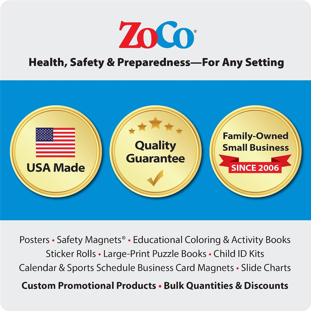 ZOCO – Pool and Water Safety – Custom Coloring Books (250 Bulk Pack, Without Crayons) – Prevent Drowning and Water Safety Awareness Handout for Kids