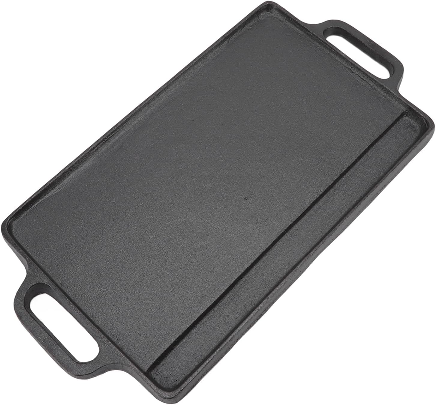 Cast Iron Heavy Duty Grill Griddle for Uniform Heating and Durable Cooking, for Steak, Chicken, Pancakes, Bacon and Eggs, with Easy Grip Handles, Stove Top Griddle for Household (51x23CM)