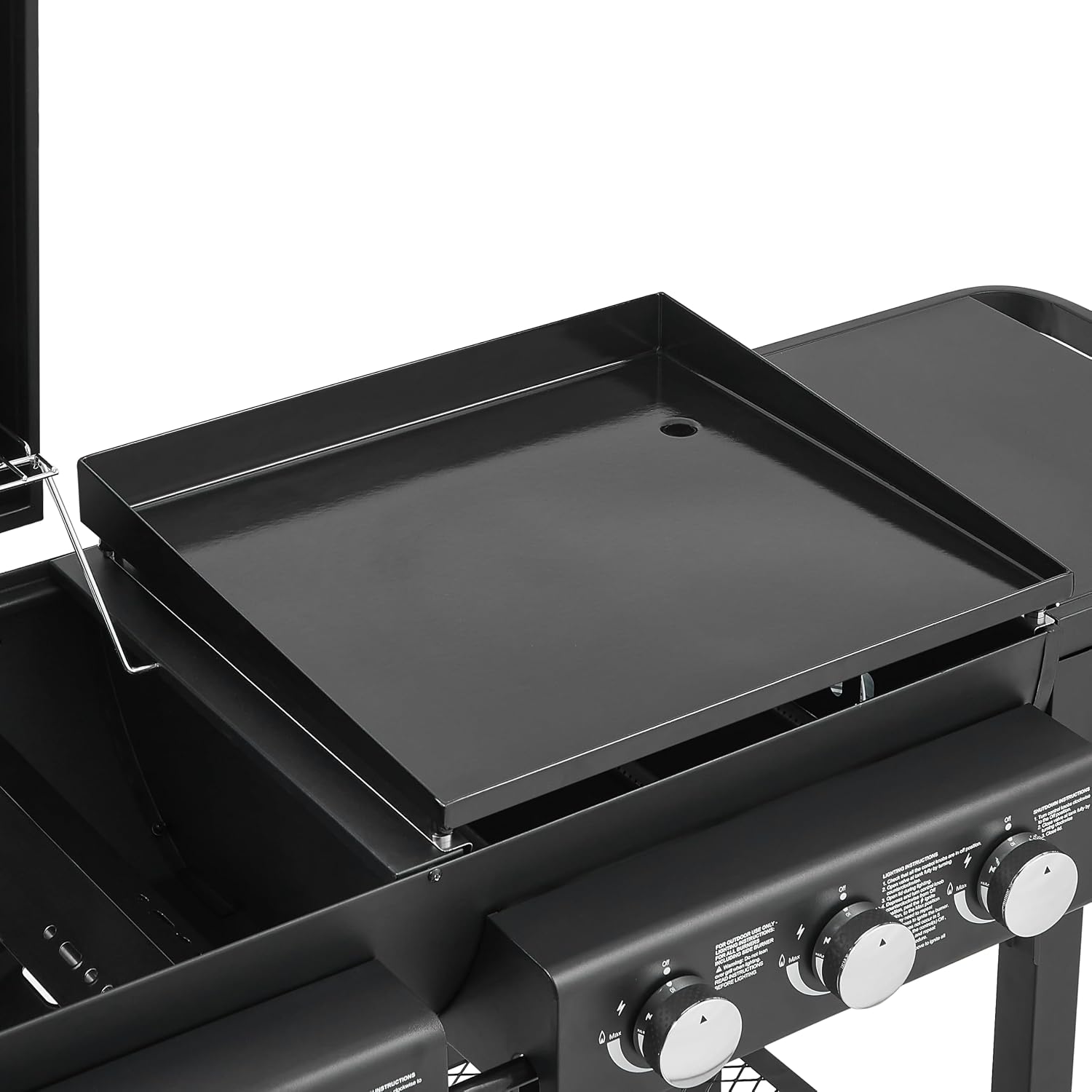 All-in-One Propane Gas Grill with Griddle, 5 Burner 56000 BTU BBQ Grill & Griddle Combo, 751 Sq.Inch Cooking Space, Side Burner & Storage Shelves for Backyard, Patio, Outdoor Cooking