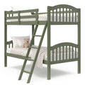 Storkcraft Long Horn Twin-Over-Twin Bunk Bed (Olive) - GREENGUARD Gold Certified, Converts to Two Twin Beds, Wood Bunk Bed for Kids Bedroom