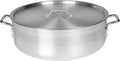 Thunder Group ALSKBP008 Brazier Pot, 40 quart capacity, with cover, 6 mm thick, extra heavy, flat bottom, aluminum, mirror-finish, NSF