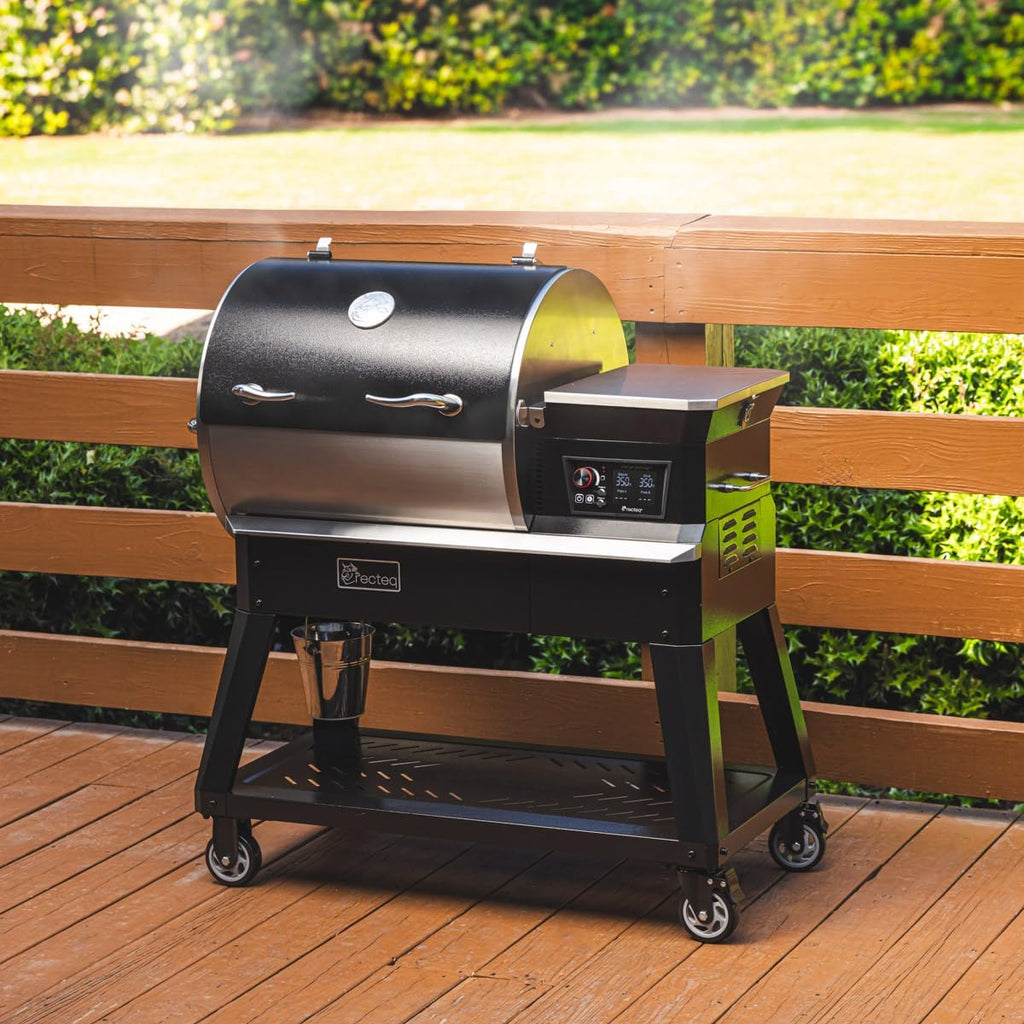 recteq Patio Legend 600 Pellet Smoker, Pellet Grill with Wifi & App Connectivity, Outdoor Smokers Grills, Wood Pellet Grills, Temp Range 180° to 700+°, Smoker Grill + Grilling Basics Bundle
