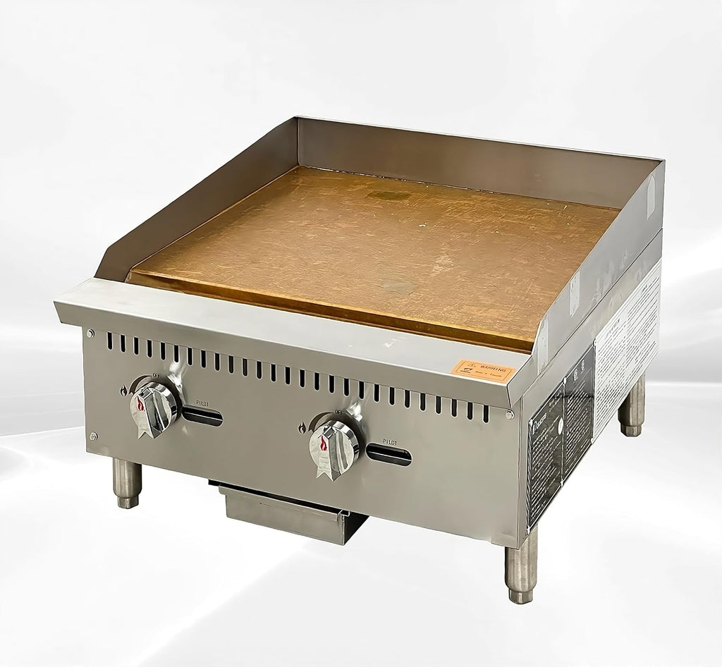 Commercial Gas Griddle, ETL Flat Top Grill Stove Propane LP Natural Gas, 24'