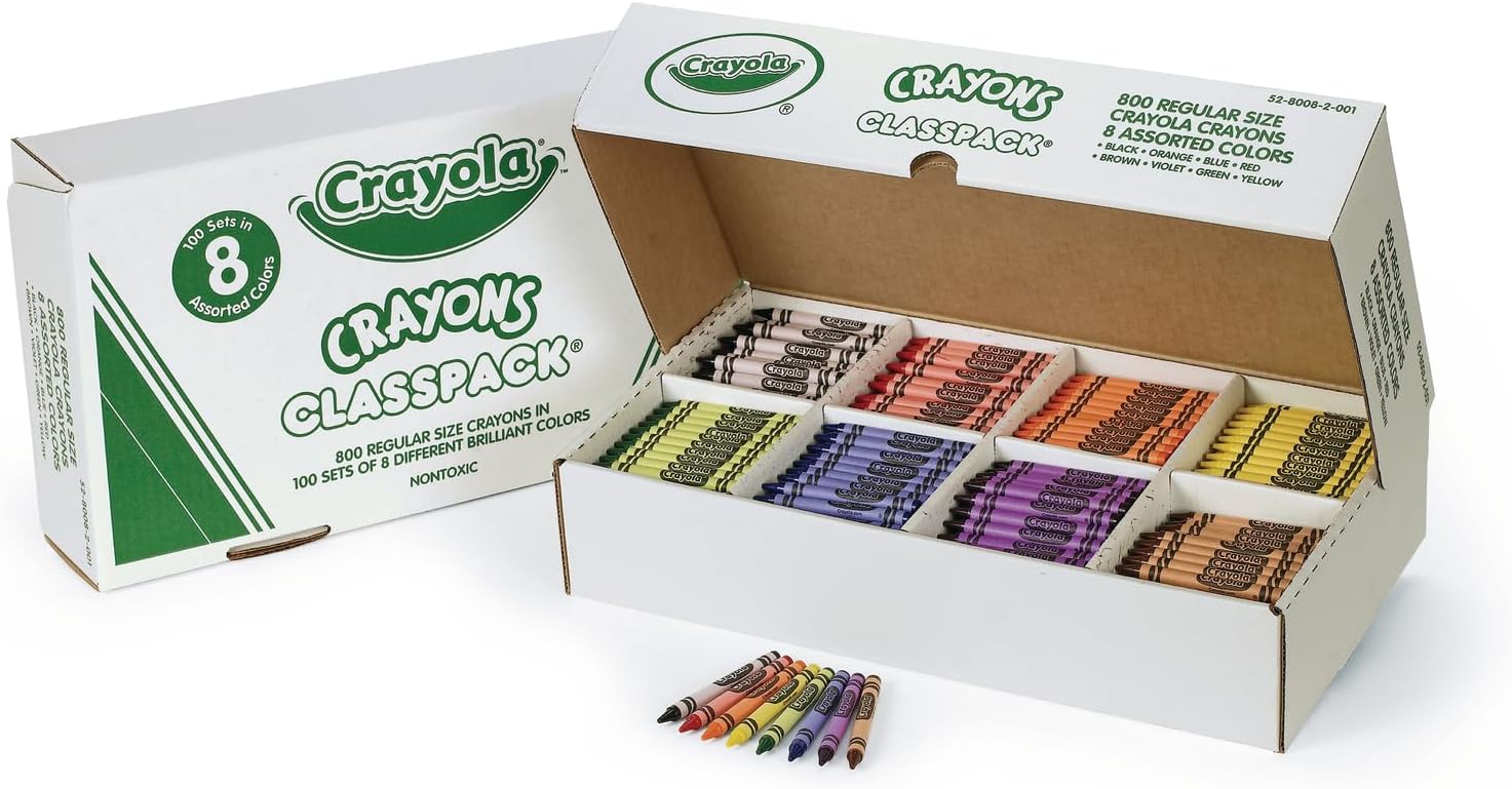 Wholesale CASE of 5 - Crayola 8-Color Classpack Crayons-Crayon Classpack,Regular 3-5/8'x5/16',800/BX,8 Assorted Clrs