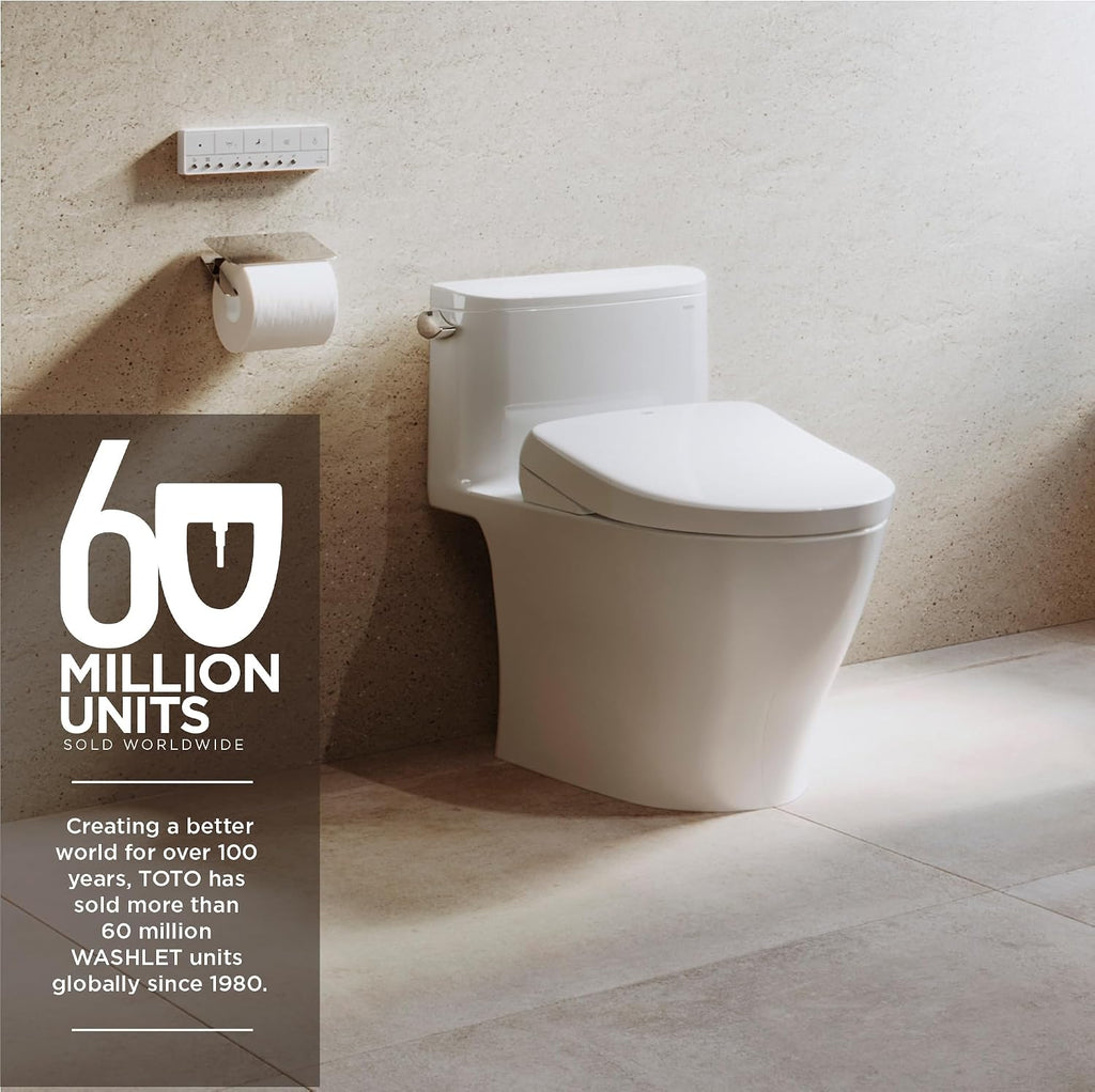 TOTO® WASHLET® S7 Electronic Bidet Toilet Seat with EWATER+® Bowl and Wand Cleaning, Contemporary Lid, Elongated, Sedona Beige - SW4726#12