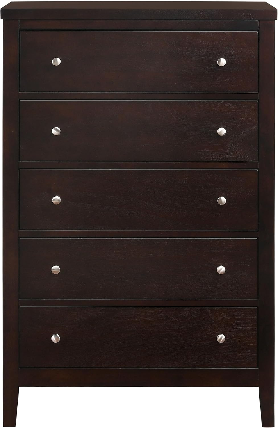 Coaster Home Furnishings Carlton Contemporary 5-Piece Bedroom Set Leatherette Upholstered Full Size Panel Bed Frame 51-inch Headboard Cappuccino 202091F-S5
